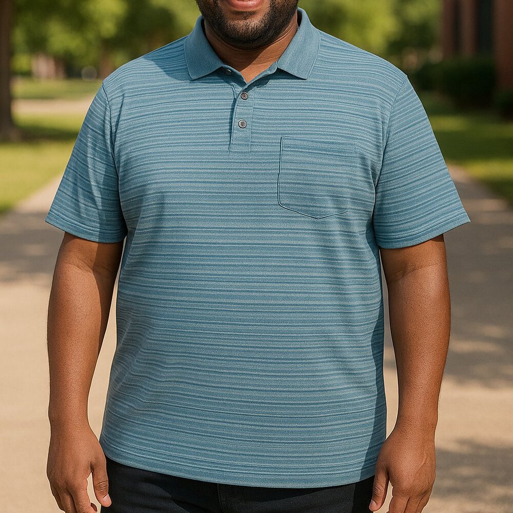 Arrow Blue Striped Polo‎ Casual Golf Top size L